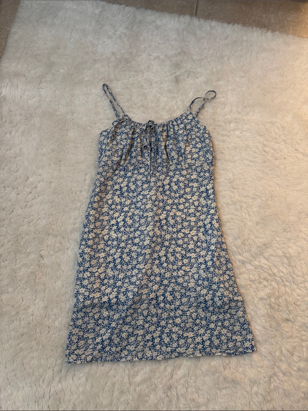 Lulu's Blue and White Floral Slip Dress